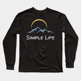 Simple Life - Moon Over Mountains Long Sleeve T-Shirt